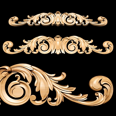 Classic Carving Trim: High-Quality 3D Model 3D model image 1 