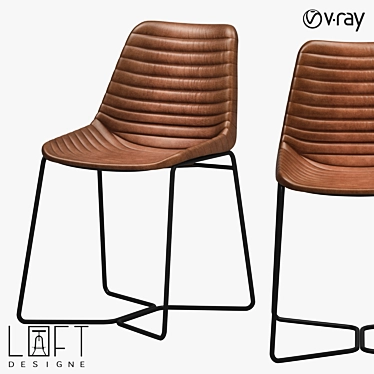 Metal and Leather Chair: LoftDesigne 4023 3D model image 1 