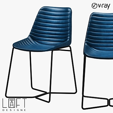 Modern Metal and Leather Chair 3D model image 1 