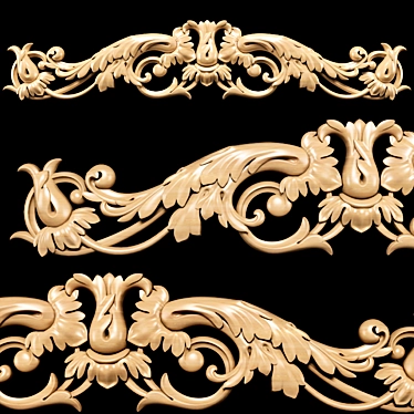 Elegant Baroque Carving for CNC 3D model image 1 