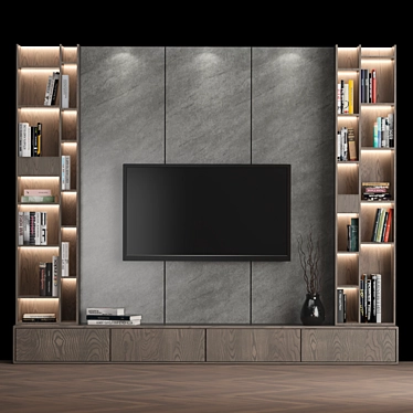 Modern TV Wall Unit: Sleek Design, Easy Installation 3D model image 1 