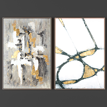 Modern Art Frames Set 3D model image 1 