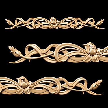 Title: Art Nouveau Carved Trim 3D model image 1 