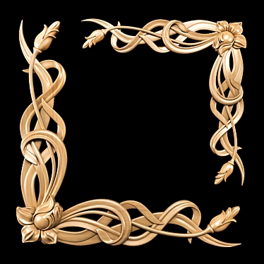 Elegant Art Nouveau Carving 3D model image 1 