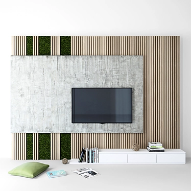 Modern TV Wall Set 3D 3D model image 1 