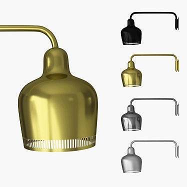 Golden Bell: Elegant Wall Lamp A330S 3D model image 1 