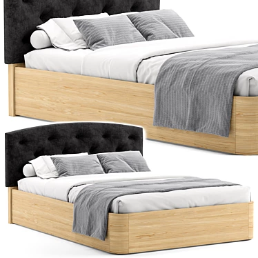 Sleek and Stylish Bed 3D model image 1 