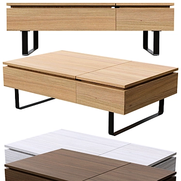 Versatile Coffee Table with Storage 3D model image 1 