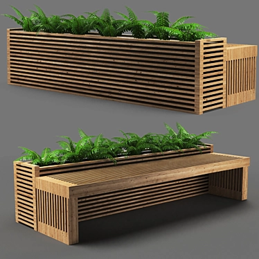 Sleek 250cm Bench with Unique Design 3D model image 1 