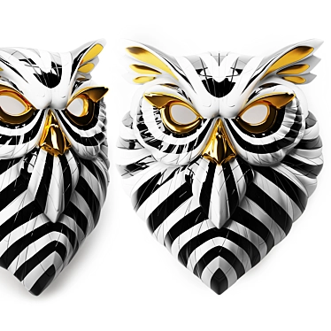 Majestic Owl Mask: Handcrafted Elegance 3D model image 1 