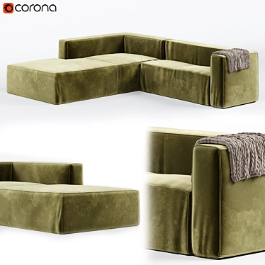 Modern Hoek L Sofa: Stylish and Versatile 3D model image 1 