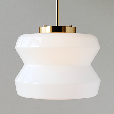 Vintage-inspired Milk Glass Pendant 3D model image 1 