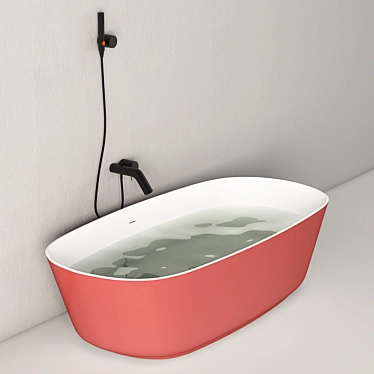 Luxurious BAIA Bathtub & LUCKY 7 Mixer 3D model image 1 