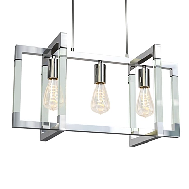 Sleek Chrome Pendant Light 3D model image 1 