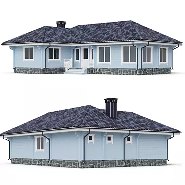 Cozy Log Cabin Home 3D model image 1 