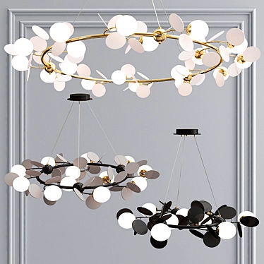 Matisse R Self: Stylish Metal and Glass Chandelier 3D model image 1 