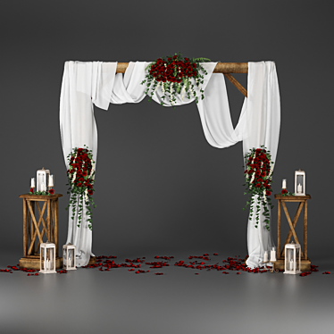 Elegant Floral Wedding Arch 3D model image 1 