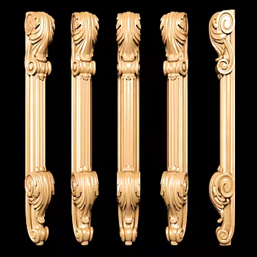 Elegant Classic Carved Leg: High-Quality, CNC-Compatible 3D model image 1 