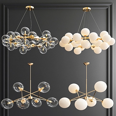 Elegant Chandelier Collection: 4 Exquisite Designs 3D model image 1 