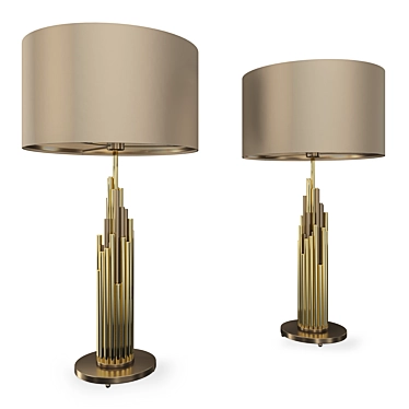 Elegant Bronze Table Lamp: Officina Luce SHINE 3D model image 1 