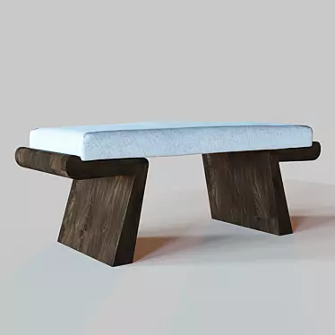 Halcyon Bench: Elegant Seating Solution 3D model image 1 