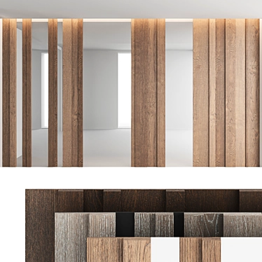 Decorative Wood Wall Panel Set 3D model image 1 