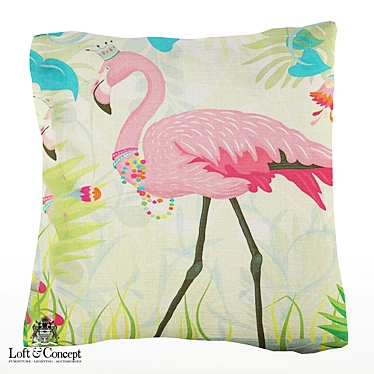 Flamingo15 Throw Pillow: Chic and Cozy 3D model image 1 