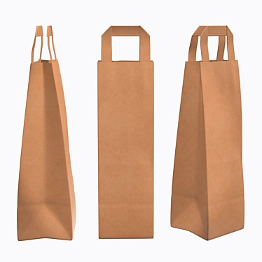 Slim Handle Paper Bag: 10.8cm x 10.7cm x 40.9cm 3D model image 1 