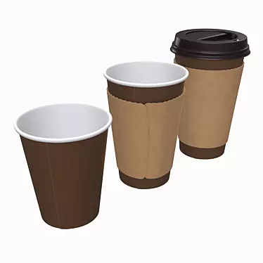 Eco-friendly Recycled Paper Coffee Cup 3D model image 1 