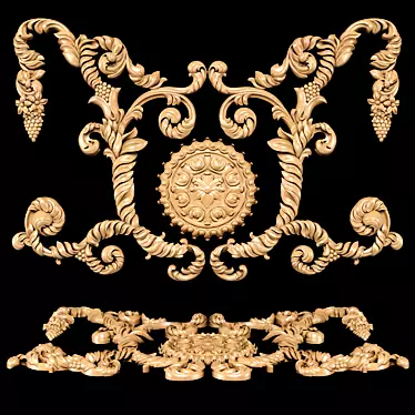 Baroque Carving: Detailed CNC & Rendering Model 3D model image 1 