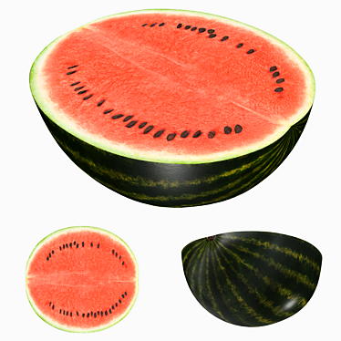 Juicy Watermelon Half: Realistic 3D Model 3D model image 1 