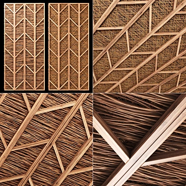 Rustic Wood Branch Ceiling 3D model image 1 