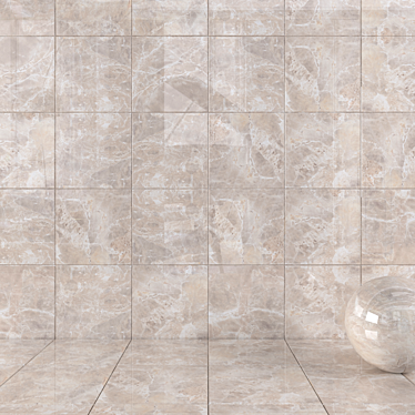 Alpha Beige Wall Tiles: High-Definition Multi-Texture Set 3D model image 1 