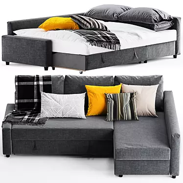 Ikea Friheten Corner Sofa Bed - Stylish and Space-Saving 3D model image 1 