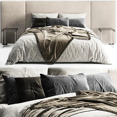 Elegant Modena Bed by Restoration Hardware 3D model image 1 