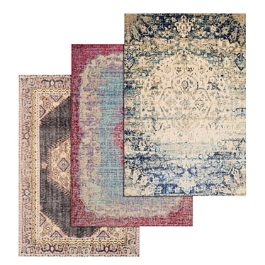 Elegant Carpet Set: High-Quality Textures 3D model image 1 