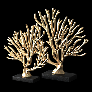 Golden Coral Decor Element 3D model image 1 