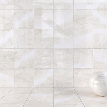 Elegant Alpin Cream Wall Tiles 3D model image 1 