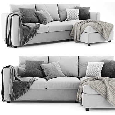 Elegant Ikea Finnala Chaise Longue 3D model image 1 