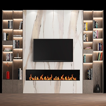  Modern TV Wall Unit 02 3D model image 1 