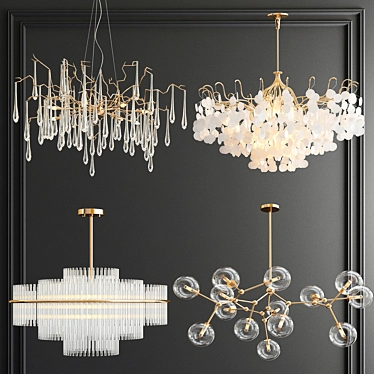 Luxurious Chandelier Collection: Exquisite Designs 3D model image 1 