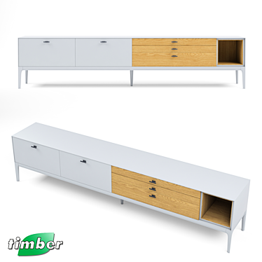 MODENA T-606 TV Cabinet | Elegant Oak Design 3D model image 1 