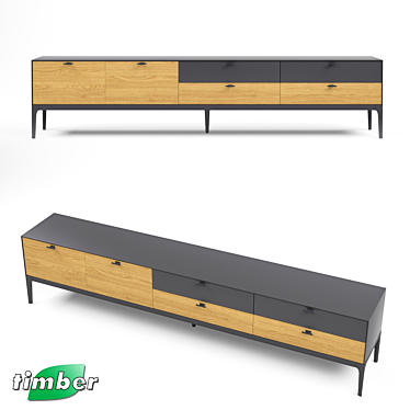 Modern Modena TV Cabinet: Sleek Design, Spacious & Stylish 3D model image 1 