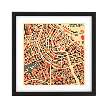 Urban Explorer Framed Map Art 3D model image 1 