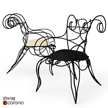 Luxurious Ceccotti Ram Armchair: Elegant Design & Superior Comfort 3D model image 1 