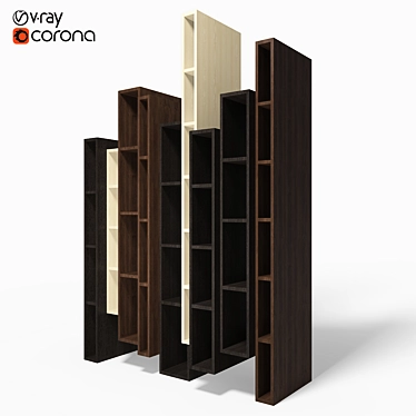 Elegant Ceccotti Skyline Bookcase 3D model image 1 