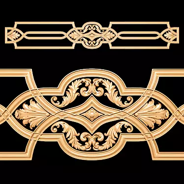 Title: Classic Carved Trim for CNC & Close-Up Renders 3D model image 1 