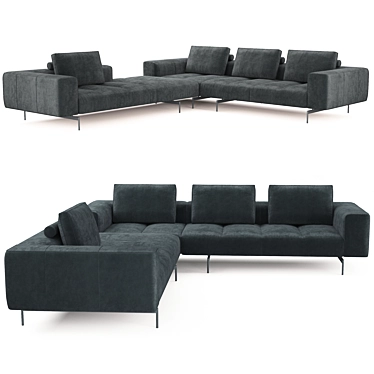 Modern Amsterdam Corner Sofa 3D model image 1 