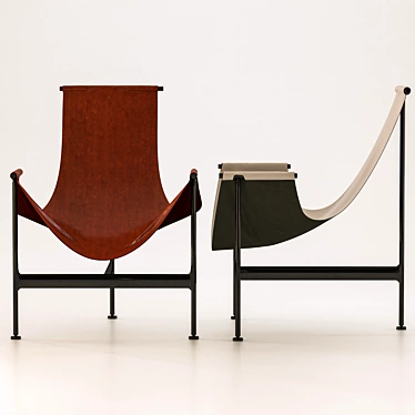 Sleek Leather Chair 3D model image 1 