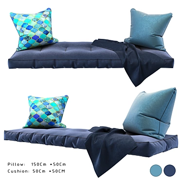 Cozy Corner Window Seat Pillows 3D model image 1 